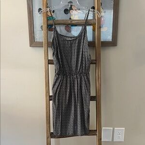 Old Navy Black & White Printed Spaghetti Strap Mini Dress